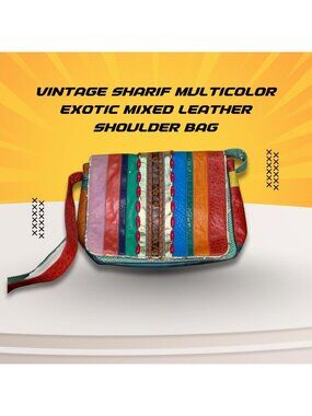 Vintage Sharif Multicolor Exotic Mixed Leather Shoulder Bag